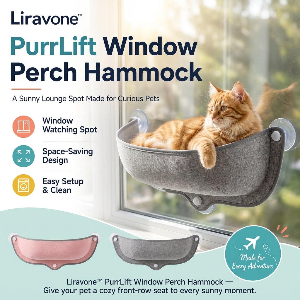 Liravone™ PurrLift Window Perch Hammock