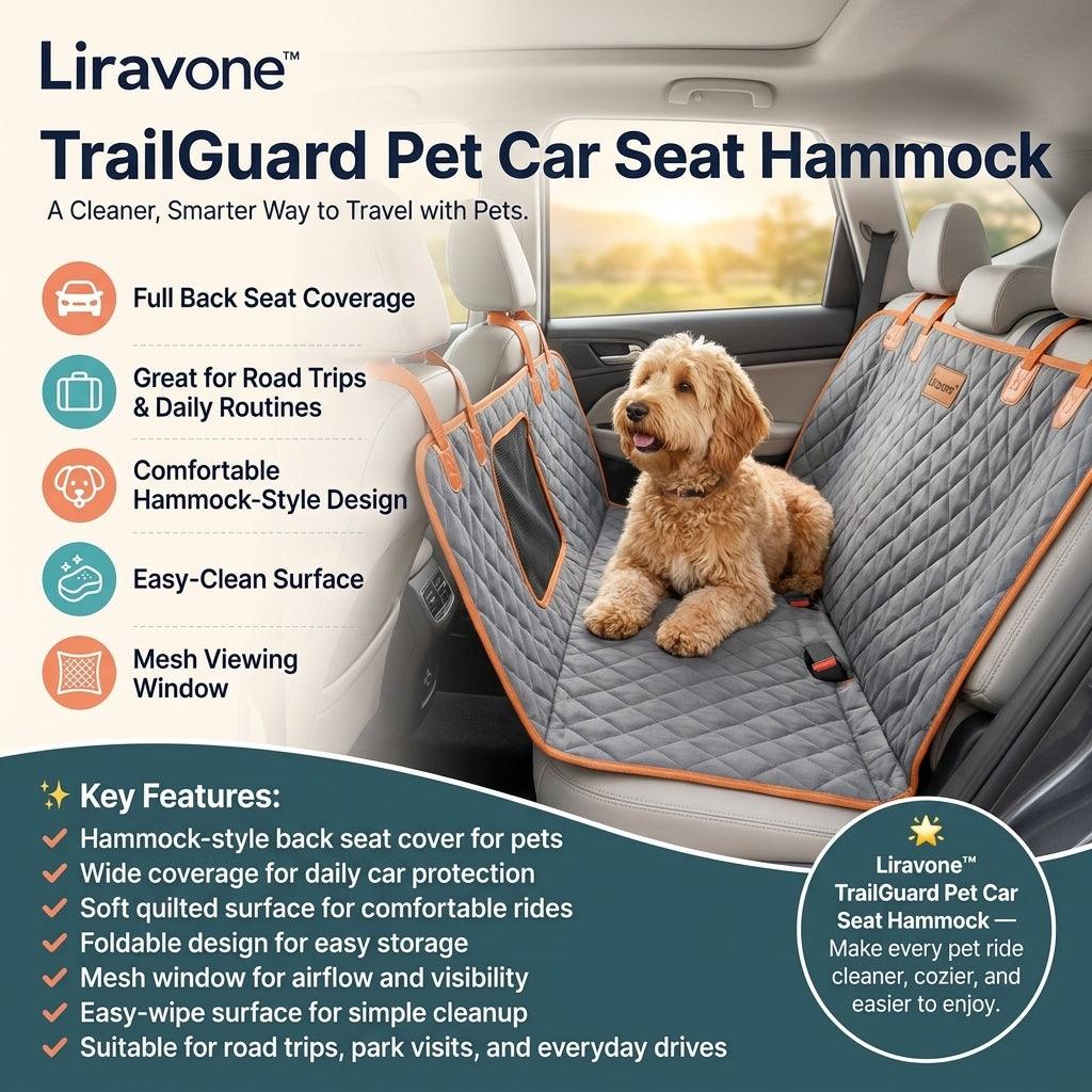 Liravone™ TrailGuard Pet Car Seat Hammock